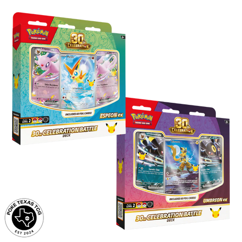 Pokemon 30th Celebration Battle Deck: Espeon ex and Umbreon ex (Set of 2)